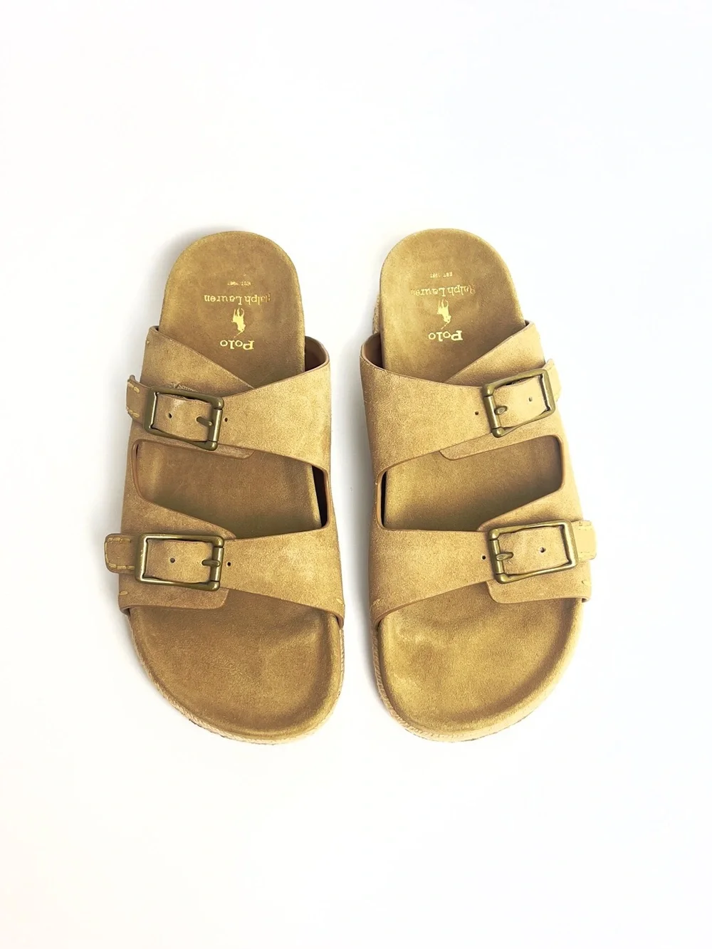 Polo Ralph Lauren Turbach Suede Leather Clog Beige/Brown Size 11